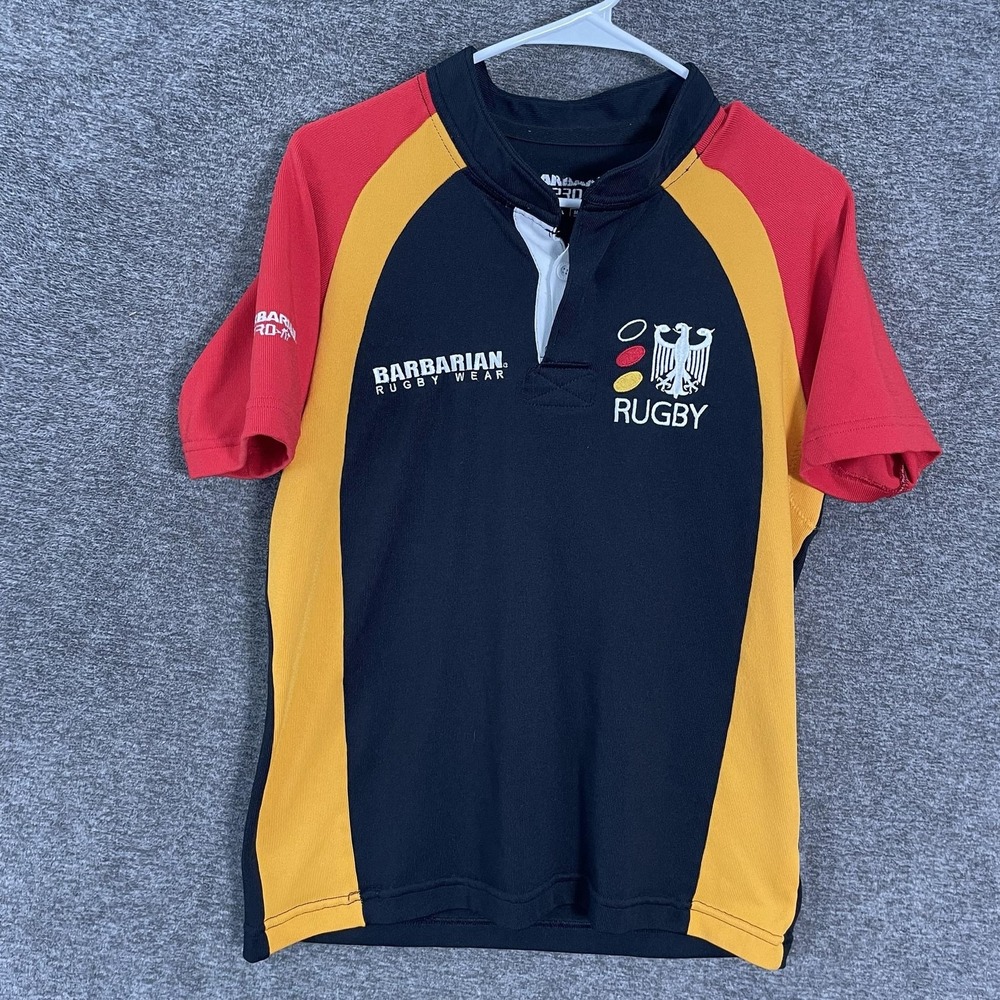 Barbarian Rugby Jersey Mens M Black Red Yellow Pro Fit Canada Rugby Wear
